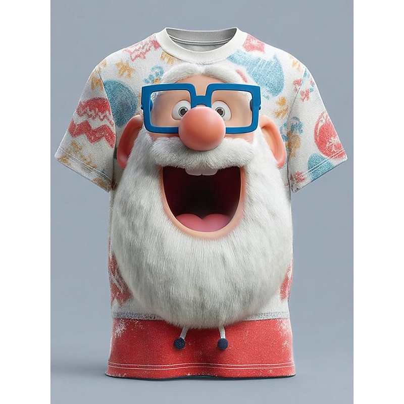 Christmas Women's T Shirt Graphic Santa Claus Vintage Stylish Classic Short Sleeve Crew Neck Round Neck Regular Tops Daily Print Red Green off-white Fall Winter