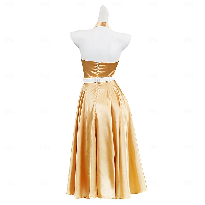 Retro Vintage 1950s Rockabilly Fancy Costume Swing Dress Flare Dress Fit and Flare Fancy Dress Women's Halloween Carnival Vacation Casual Daily Retro Theme Party Adults Dress Belt2
