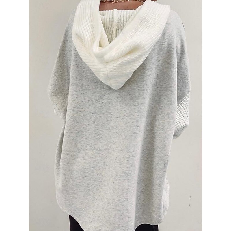 Women's Casual Jacket Hoodie Jacket Comfortable Breathable Pocket Buttons Casual Plain Vacation Street Casual Daily Wear Single Breasted Long Hooded Loose Fit Long Sleeve Outerwear Black White Pink2