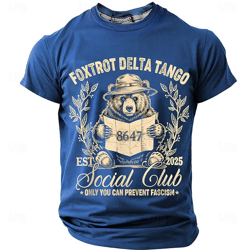 Men's Funny FDT Slang T Shirt Short Sleeve T shirt 3D Print Crew Neck Shirt Funny Political T Shirt Street Daily Black Blue Green Summer Spring Clothing Apparel S M L XL XXL XXXL3