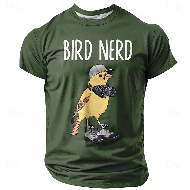 Men's Bird Funny Slang T Shirt Short Sleeve T shirt 3D Print Crew Neck Shirt Fashion Daily Street Daily Black Red Blue Summer Spring Clothing Apparel S M L XL XXL XXXL3