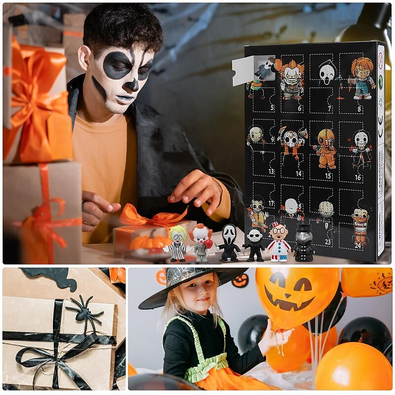 Halloween Advent Calendar Horror Movie 2025,Halloween Countdown Calendar 2025 for Kids and Adults with 24 pcs Classic Doll Collectible Figures, Pre-Christmas Doll2
