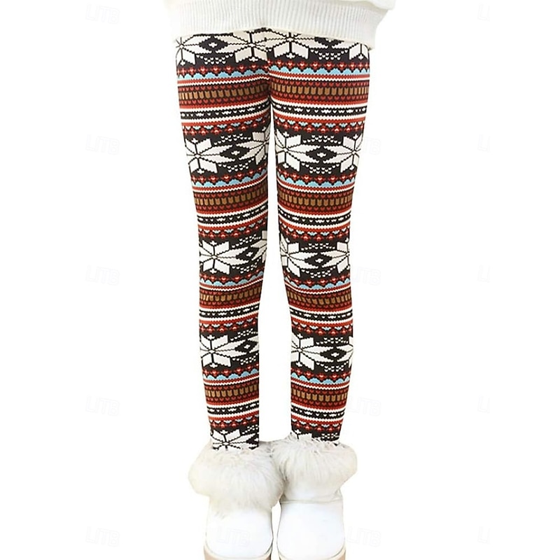 Women's Chinos Leggings Cozy Leggings Vacation Casual Full Length High WaistPantsUgly Christmas Snowflake Printing Thermal Warm Comfortable Stretchy Vacation Casual Daily Red Spring Fall Winter Slim