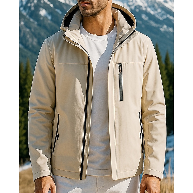 Men's Outdoor Jacket Hiking Jacket Outdoor Fleece Lining Windproof Quick Dry Warm Hiking Outfits Hiking Clothes Winter Autumn / Fall Jacket Hunting Climbing Camping / Hiking / Caving Solid Color2