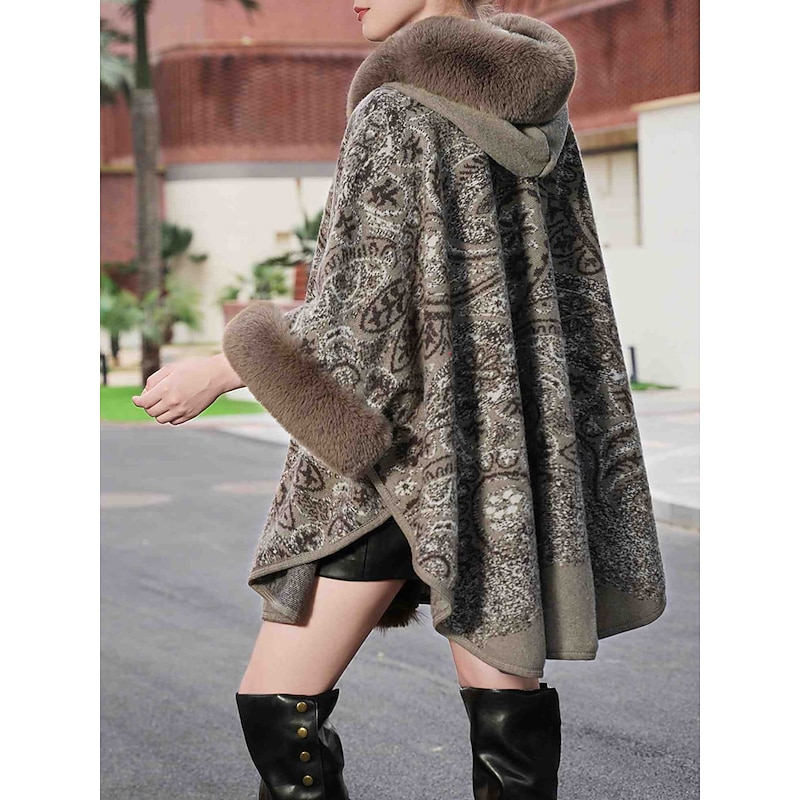 Faux Fur Wraps Elegant Plus Size Curve 3/4 Length Sleeve Batwing Sleeve Polyester Wedding Wraps With Pure Color For Special Occasion Fall & Winter2