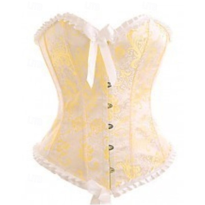 Women's Corset Shapewear Waist Cincher Shapewear Sexy Corset Fashion Sweet Floral Patchwork Vacation Party Street Sleeveless Corset Beige Spring Fall Tailored Fit2