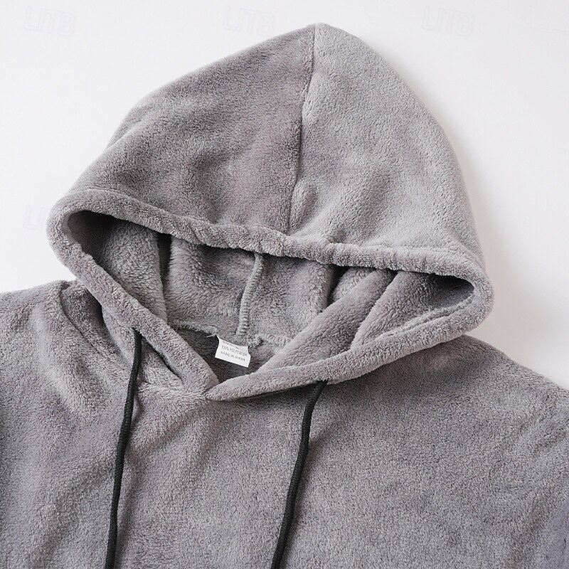 Men's Hoodie Fleece Hoodie Black Camel Gray Hooded Plain Sports & Outdoor Casual Daily Streetwear Cool Sportswear Fall Winter Clothing Apparel Hoodies Sweatshirts4
