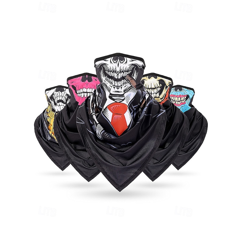 Men's Halloween Quick-Dry Breathable Skull Face Mask Bandana – Lightweight Outdoor Party Cosplay Neck Gaiter