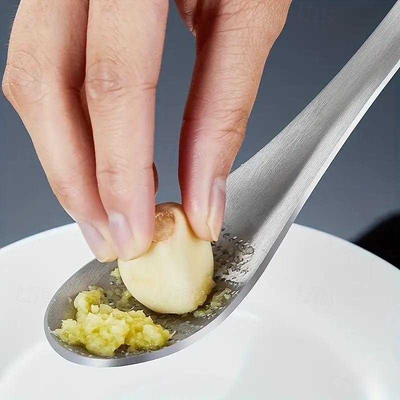 Stainless Steel Ginger and Garlic Mashing Spoon - Manual Kitchen Tool for Mud Easy to Clean Durable Design Efficient Grinding of Ginger and Garlic Ginger and Garlic Masher3
