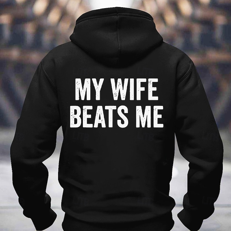 Men's Funny Slang Backprint Hoodie Sweatshirt Fashion Crew Neck Streetwear Black Blue Drawstring 3D Fall Winter Designer4