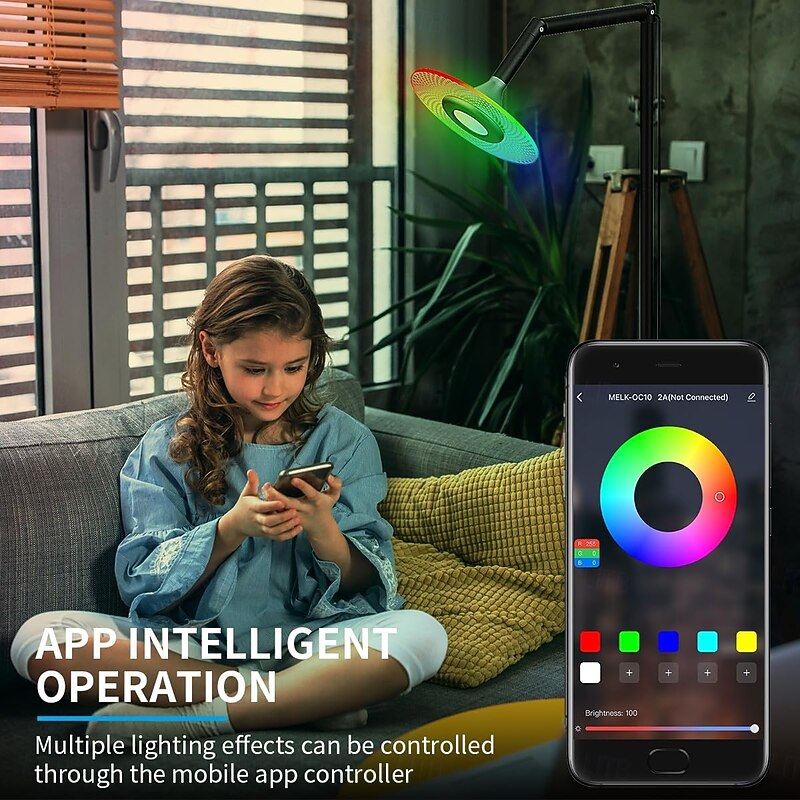 RGB Floor lamp for Living Room, Smart Standing lamp with app Remote contral for Bedroom Office to Reading2