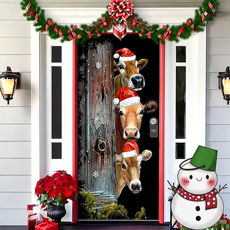 Christmas Posters Door Cover Outdoor Banners Snowman Cute 3D Party Dorm Teens Room College Dorm Guys Man Cave Frat Bedroom Shooting Backgrounds Home Decor2