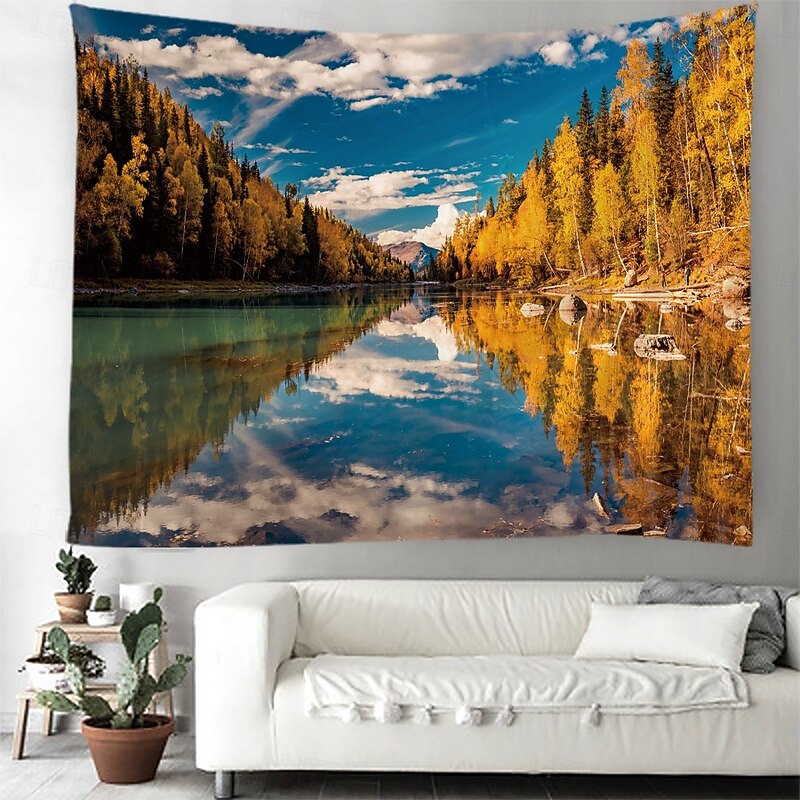 Tapestry Blanket Wall Hangings Nature Mountain Forest 3D Autumn Bedroom Living Room Dorm Teens Room College Dorm Wall Porch Home Decor2