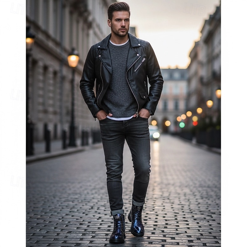 Men's Blue Python-Print Patent Leather Ankle Boots with Lace-Up Design - Bold High-Shine Boots for Fashion-Forward Casual and Night Out Looks4