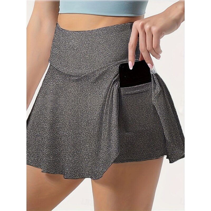 Women's Skirt A Line Fashion Casual Mini High Waist Skirts Plain Pocket Stretchy Sports Outdoor Daily Black White Pink Wine Summer Polyester3