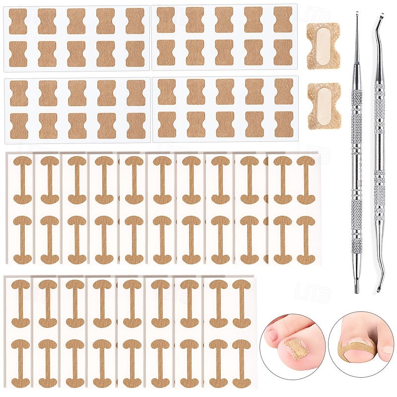 23 in 1 Ingrown Toenail Correction Kit, 15 Toe Nail Pads 6 Nail Strips 2 Nail Pushers, Nail Groove Orthotic Tools for Toenail Straightening and Foot Care3