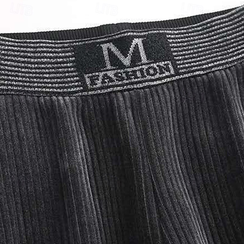 Women's Fleece Corduroy Pants Wide Leg Pants with Pockets Windproof Warm High Waist Gym Outdoor Running Bottoms Solid Color Black Coffee Grey Sports Activewear4