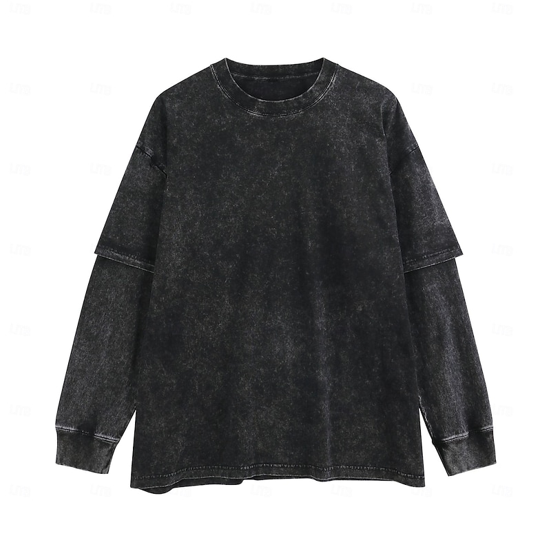 Men's T Shirt Tee Tee Top Long Sleeve Crew Neck Henley Spring Fall All Seasons Plain Fashion Designer Basic Pockets Layered Vacation Street Casual Black Top Tee for Men4