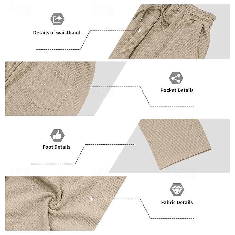 Men's Sweatpants Wide Leg Sweatpants Trousers Casual Pants Open Bottom Sweatpants Jacquard Drawstring Elastic Waist Plain Moisture Wicking Breathable Full Length Sports Outdoor Casual Daily Fashion4