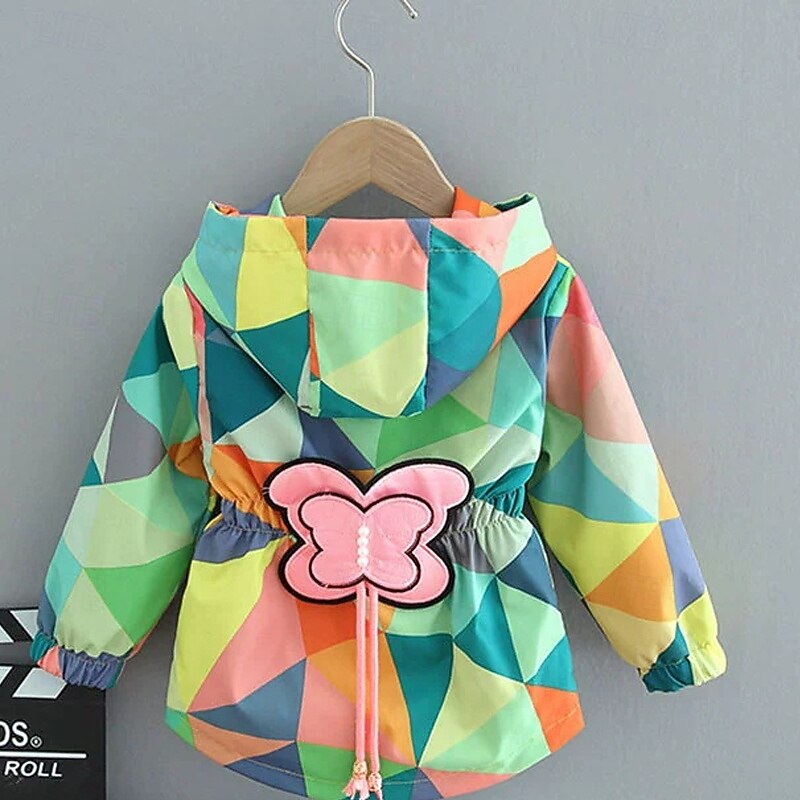 Kids Girls' Hiking Jacket Outdoor Jacket Coat Color Block Streetwear Zipper Pocket Soft Windproof School Coat Outerwear 4 years+ Spring Deep Green Pink+Purple4