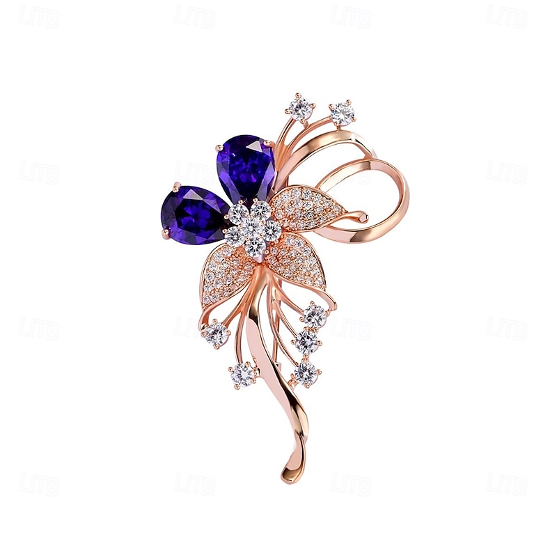 Brooches Classic Retro Floral Fashion Simple Brooch Jewelry Purple For Wedding Party Gift Engagement Prom Festival2