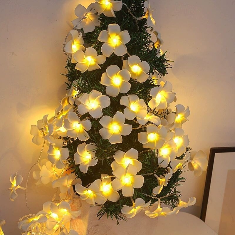 LED Flower Fairy String Lights 1.5m 10LEDs 3m 20LEDs Battery / USB Powered Warm White Suitable for Wedding Christmas Romantic Home Bedroom Garden Balcony Decoration