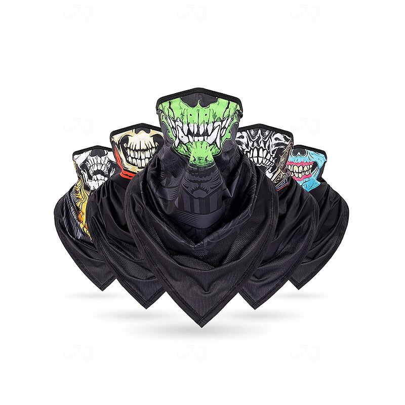 Men's Halloween Quick-Dry Breathable Skull Face Mask Bandana – Lightweight Outdoor Party Cosplay Neck Gaiter4