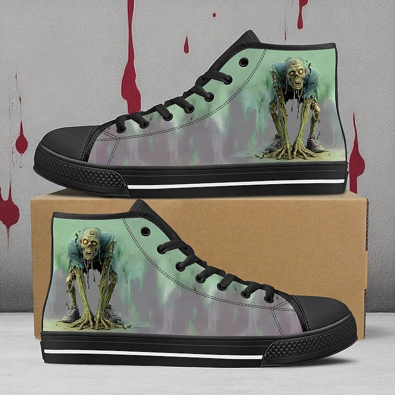 Men's Sneakers Walking Casual Preppy Daily Canvas Faux Leather Lace-up Yellow Blue Purple Summer Spring Fall