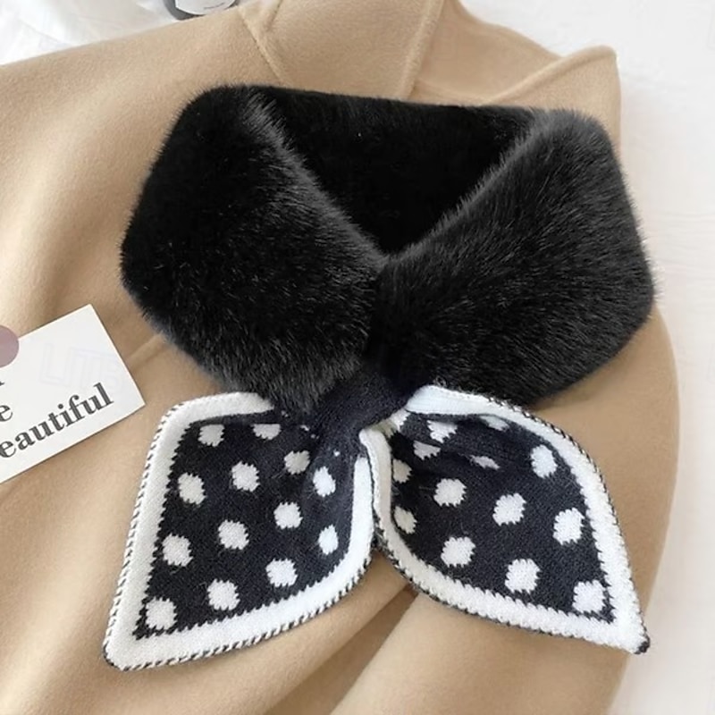 5 Pack All Match Thick Plush Scarf Soft Solid Color Faux Rabbit Fur Winter Neck Warmer Cozy Cross Wrap Shawl Women Fashion Accessories For Cold Weather4