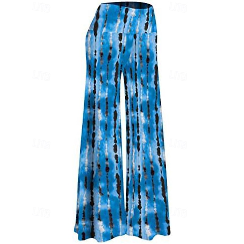 Women's Culottes Wide Leg Chinos Streetwear Casual Full Length Medium Waist Graphic Elastic Waist Printing Comfortable Micro-elastic Outdoor Vacation Daily Navy Black Royal Blue Blue Fall Winter