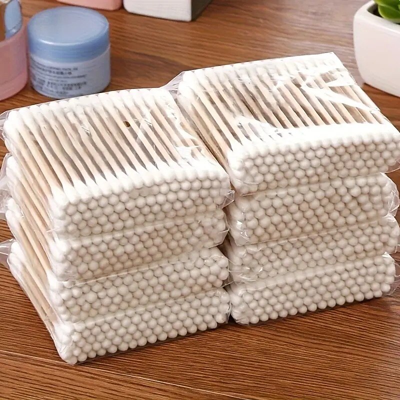 100/200pcs Double-Ended Cleaning Swabs, Gentle Dual-Tip Sticks for Ear Care, Makeup and Beauty, Dual-Point Design, Ideal for Home, Salon, Travel, Large Capacity, Smooth Surface, Compact Household Essential2