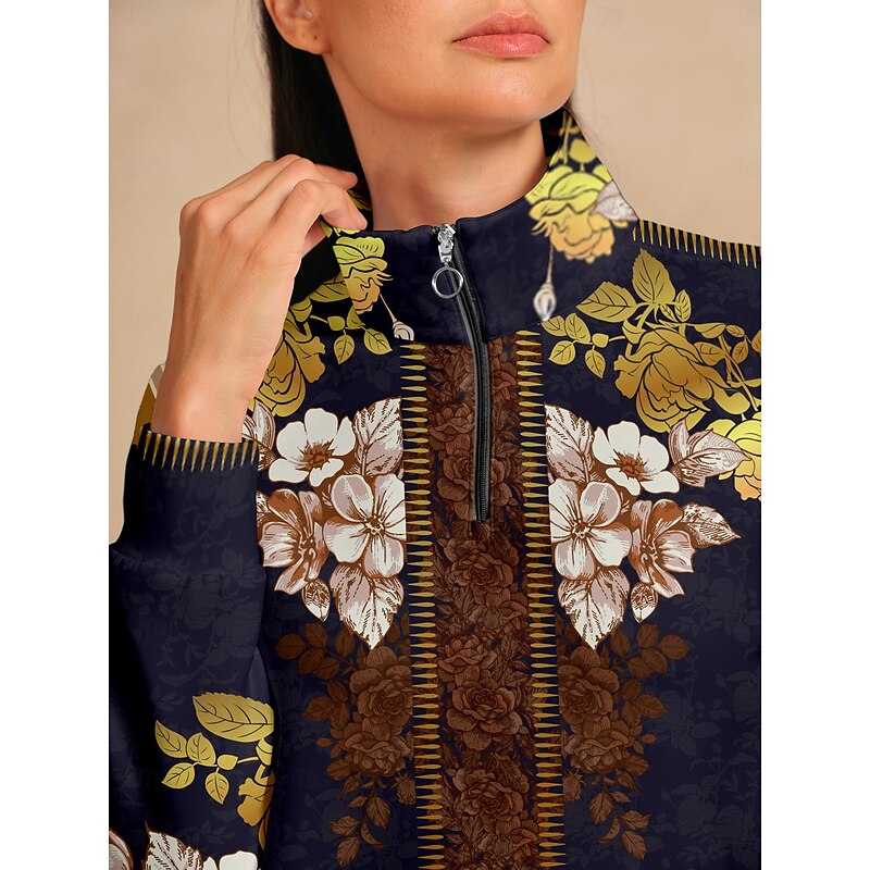 Women's Golf Pullover Sweatshirt Dark Navy Long Sleeve Top Ladies Golf Attire Clothes Outfits Wear Apparel3