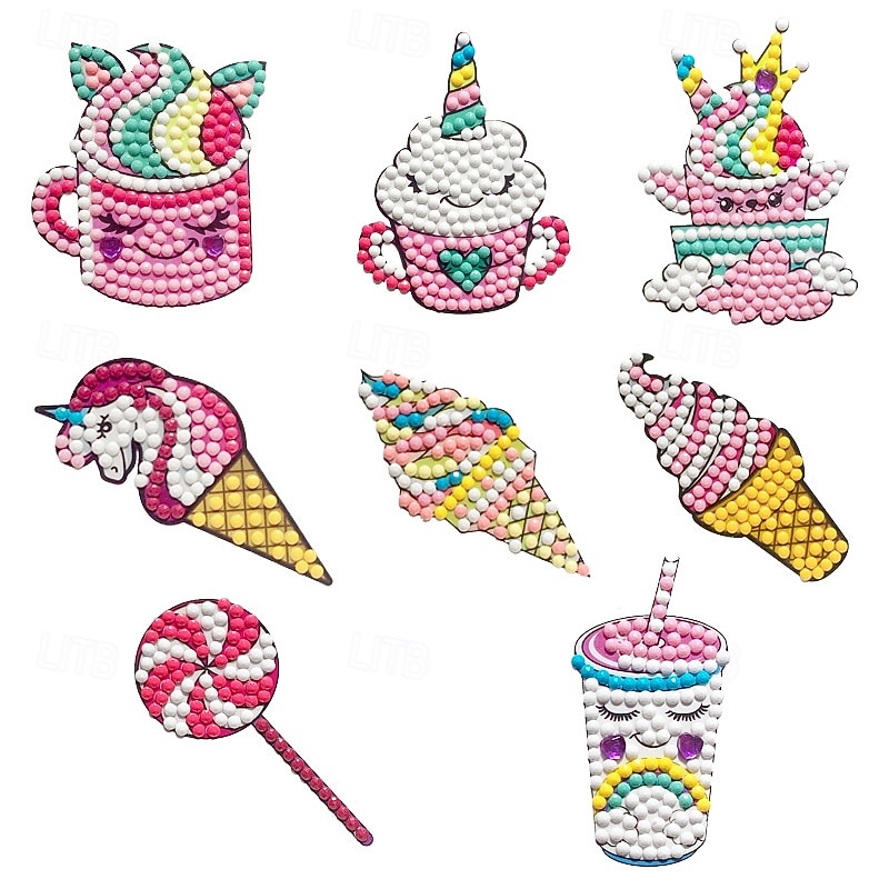 5D Diamond Art Stickers Arts and Crafts Creative Gem Art Paint by Number Kits for Kids Ages 4-6 6-8 8-12 Boys Girls DIY Mosaic Stickers Toys for Birthday Party Halloween Christmas Gifts