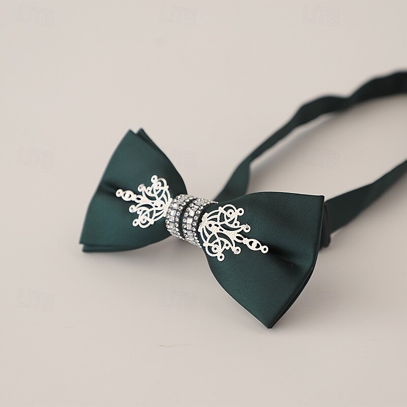 Men's Bow Tie Modern Contemporary Metal Floral Wedding Party Daily Wear2
