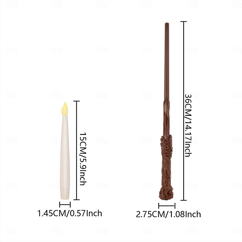 10/12/20/24 Pcs 15CM Christmas and Halloween Wedding LED Suspended Electronic Candlelight Magic Wand Infrared Remote Control Party Atmosphere Decoration Light AA Battery4