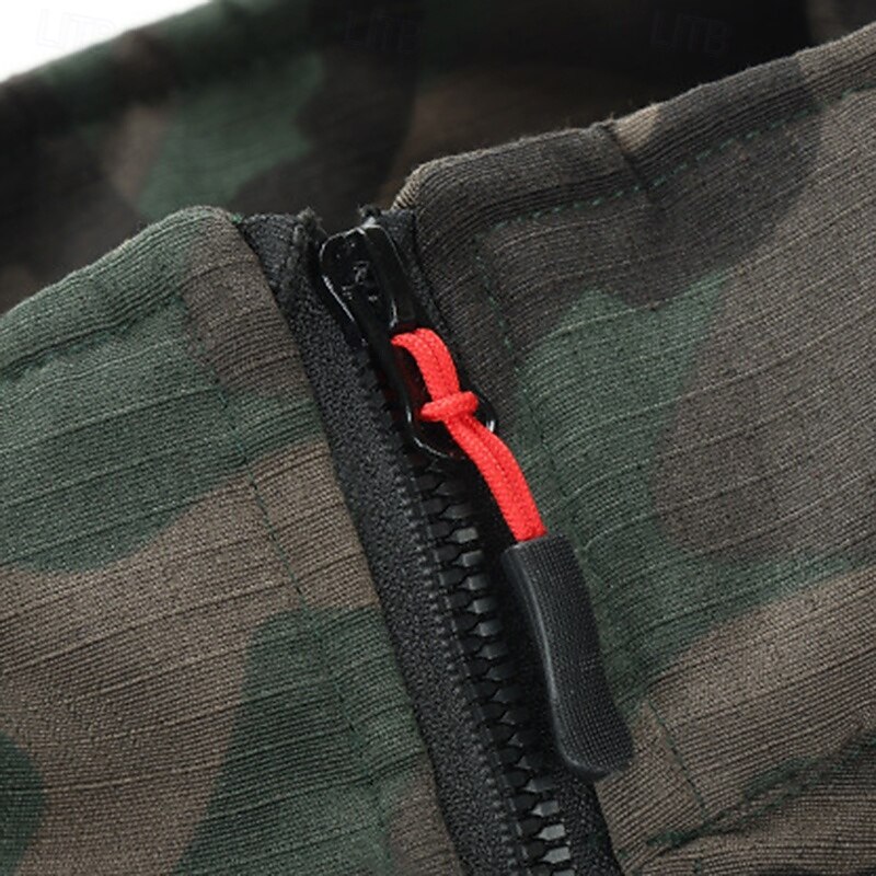 Men's Hiking Jacket Fleece Jacket Puffer Jacket Thermal Set Winter Outdoor Camo Thermal Warm Waterproof Top Green2