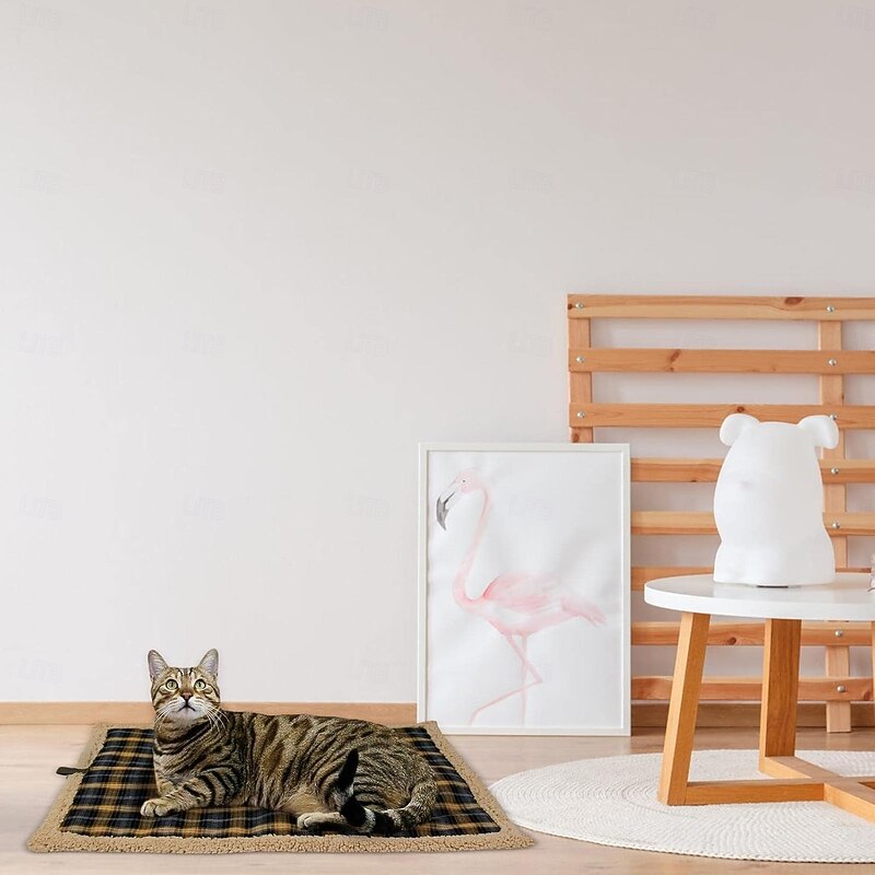 Large Warm Pet Sleeping Mat with Sherpa Fleece, Insulated Dog Bed with Aluminum Foil for Heat Retention Pet Friendly2