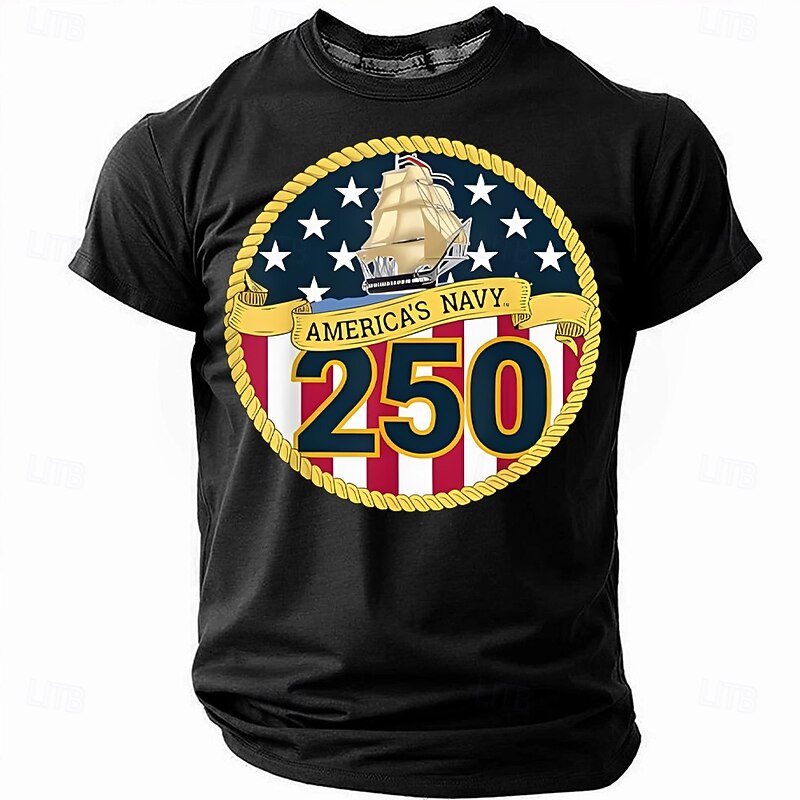 Men's America's 250th Anniversary T Shirt Short Sleeve T shirt 3D Print Crew Neck Shirt Daily Military Street Daily Black Red Blue Summer Spring Clothing Apparel S M L XL XXL XXXL4