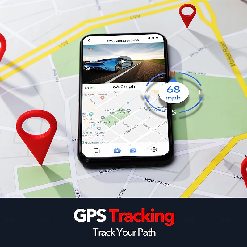 HD 4K front camera 1080P rear camera dashcam with WiFi mobile connectivity and 1.5 inch IPS screen for loop recording.2