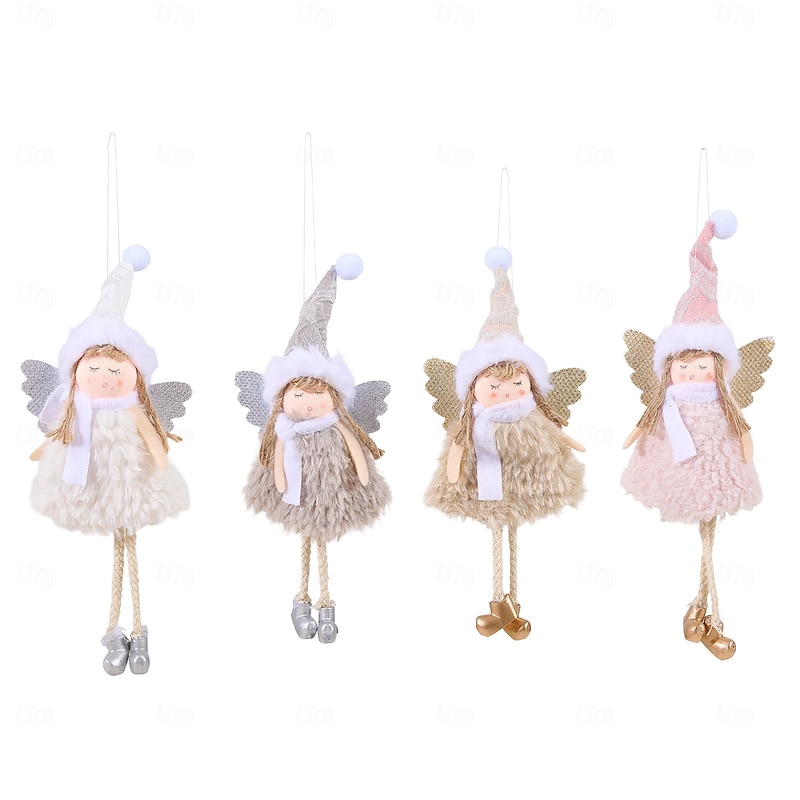Christmas Handmade Angel Ornament Xmas Pink Angel Girl Hanging Decoration European Style Pendant for Christmas Tree4