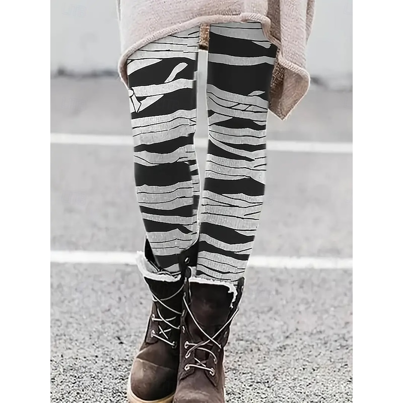 Women's Leggings Vacation Vintage Fashion Full Length High Waist Graphic Animal Printing Thermal Warm Soft Breathable Stretchy Formal Outdoor Vacation White Yellow Green Spring Fall Slim Fit3