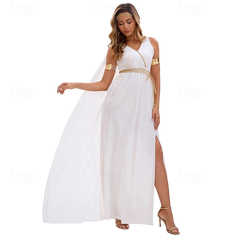 Ancient Greek Roman Dress Fancy Costume Toga Dress Goddess Fancy Dress Women's Halloween Carnival Performance Party Adults Dress More Accessories4