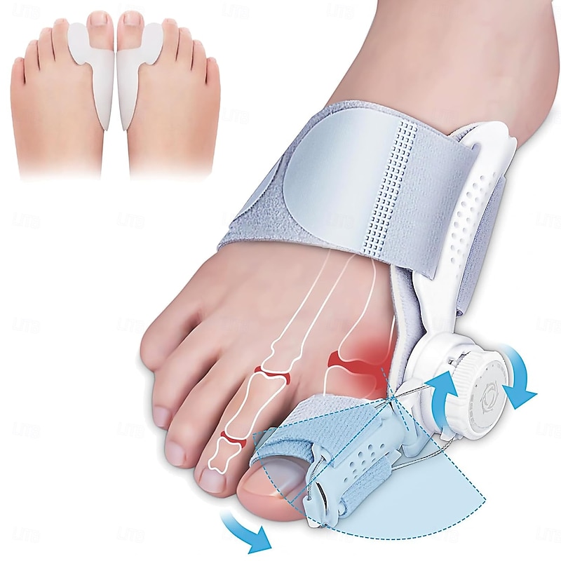 Bunion Corrector for Women & Men Adjustable Hallux Valgus Splint with Knob, Toe Separator & Straightener, Orthopedic Brace for Day & Night Use