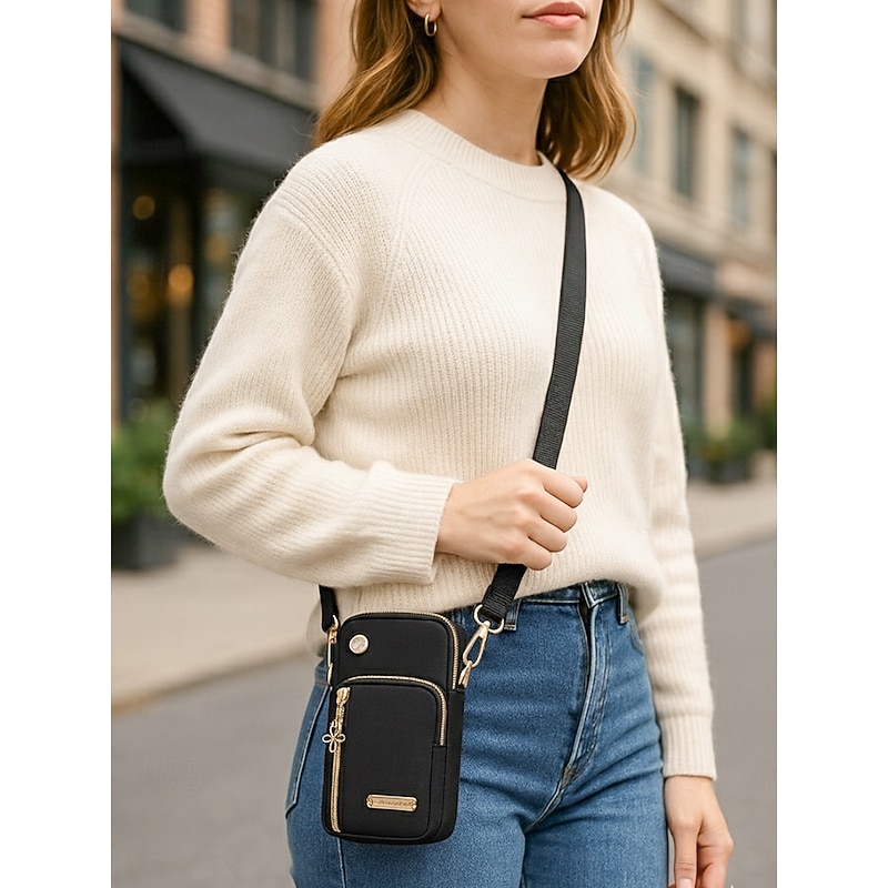 Women's Waterproof Crossbody Shoulder Bag with Multi-Pocket Design, Lightweight Nylon Travel Purse for Outdoor, Sports and Daily Use3