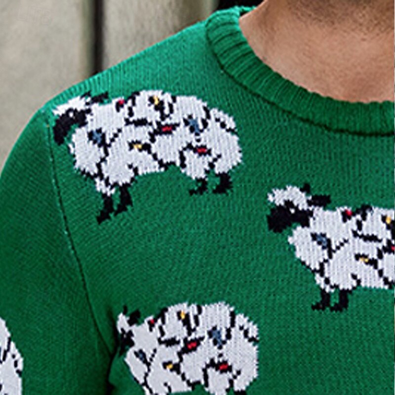 Men's Ugly Christmas Sweater Christmas Sweaters Sweater Pullover Sweater Jumper Ribbed Knit Regular Tops Knitted Slim Fit Plain Crewneck Knitwear Contemporary Casual Daily Wear Clothing Apparel Fall2