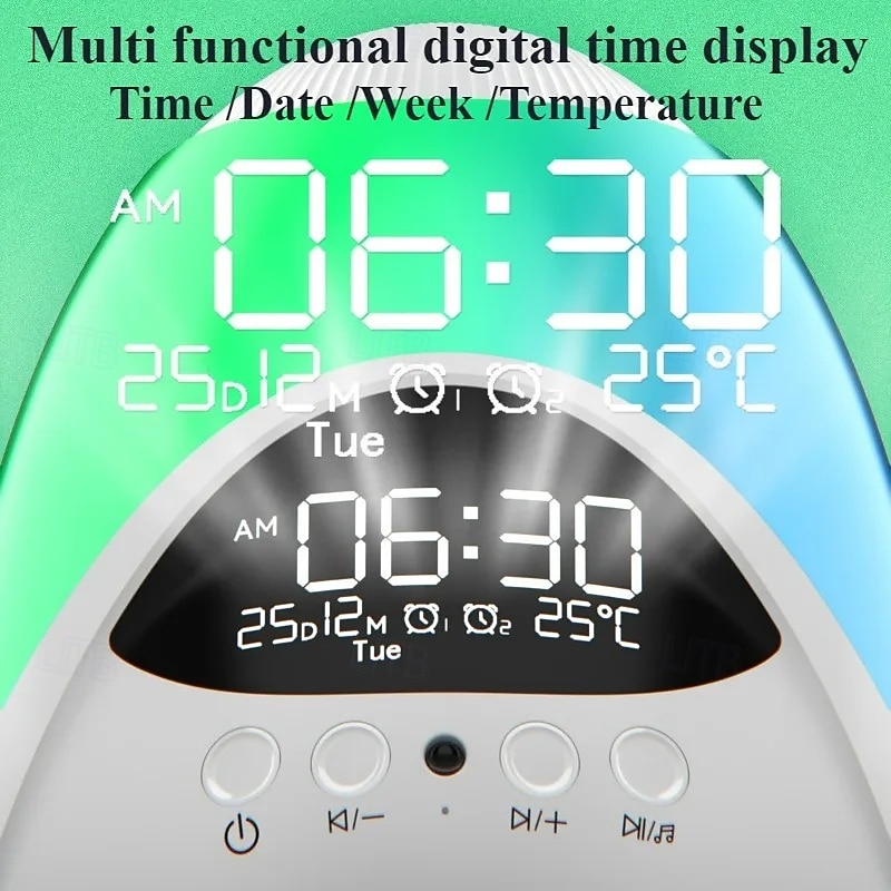 Stars Laser Projection Light Bluetooth Speaker Colorful Atmosphere Light Digital Display Time Alarm Clock Music Night Light3