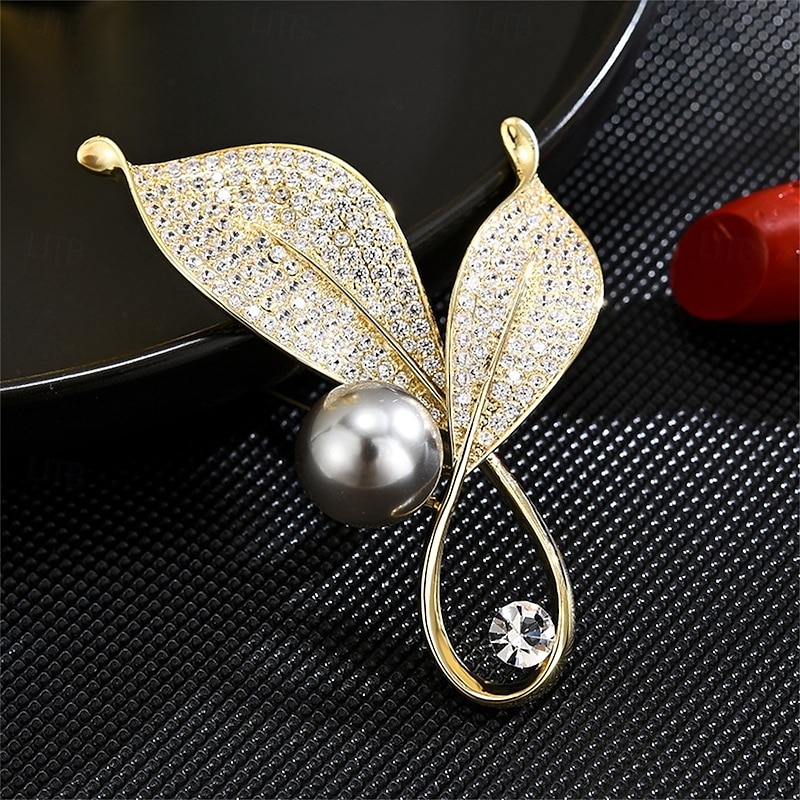 Brooches Classic Retro Geometrical Leaf Elegant Fashion Cute Brooch Jewelry Gold For Wedding Party Gift Engagement Prom Festival