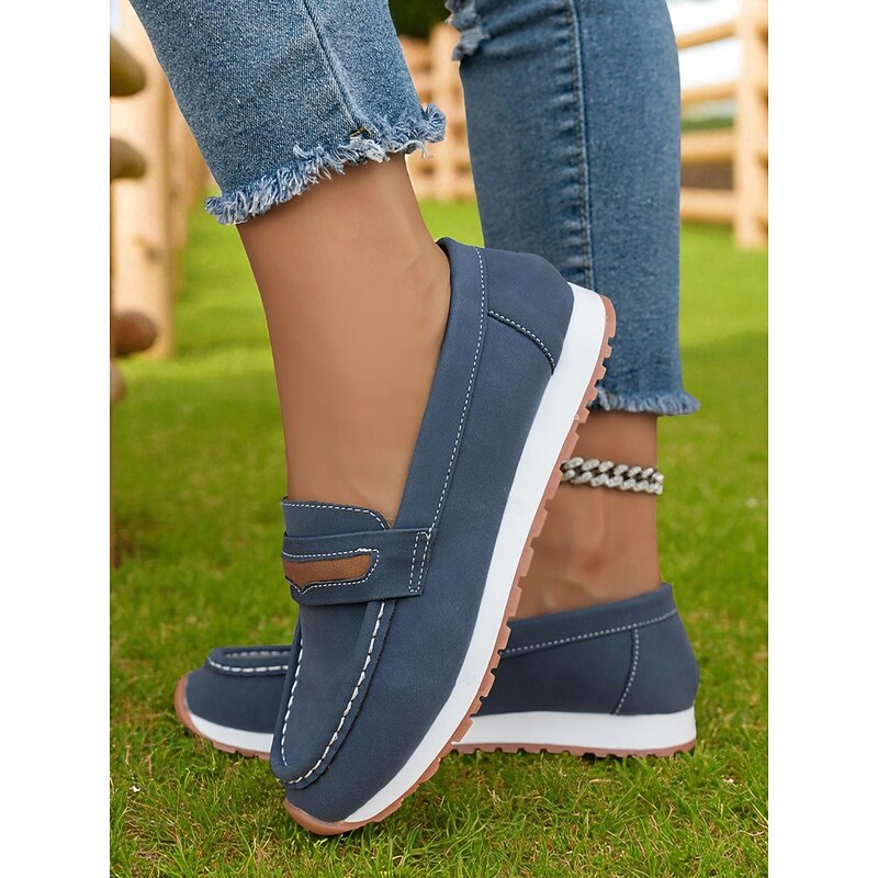 Women's Casual Loafers – Slip-On Faux Suede Driving Shoes with Comfort Sole for Work, Travel and Everyday Wear2