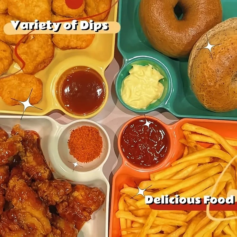 4pcs Plastic Serving Trays – Food Safe, Durable Snack and Appetizer Plates, Multi-Purpose Sushi and Hors d’Oeuvre Trays4