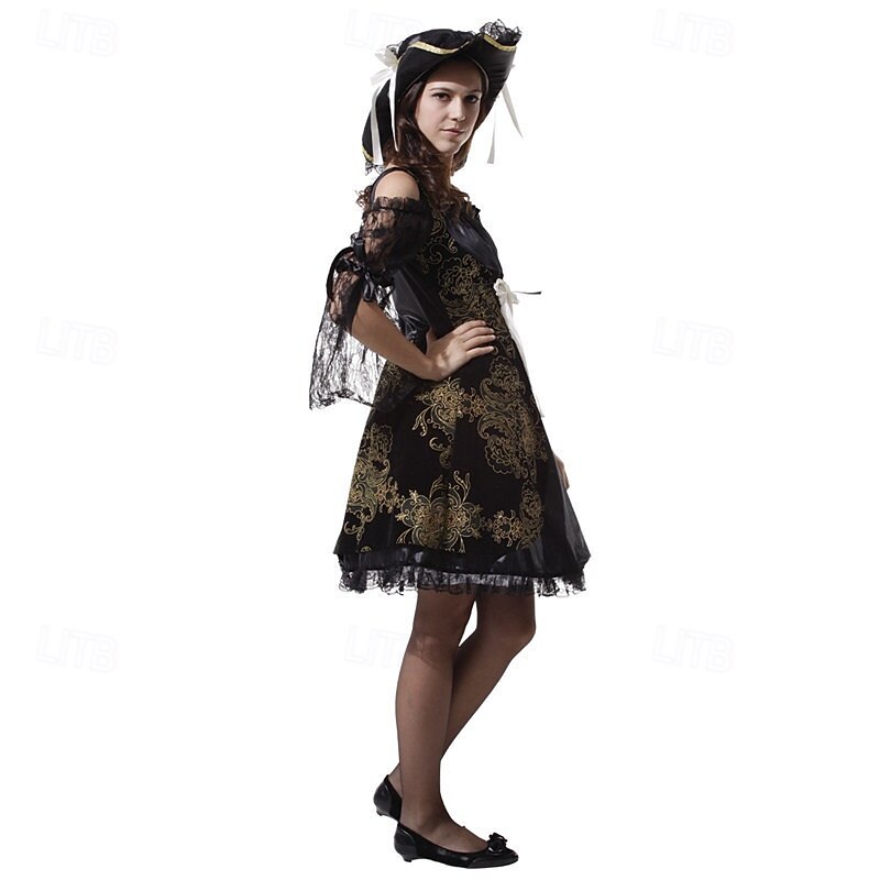 Pirate Halloween Dress Fancy Costume Couples' Costumes Horror Scary Cosplay Adults' Women's Halloween Carnival Performance Party Easy Halloween Costumes Dress Up4